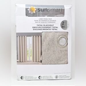 SunSmart Total Blackout Grommet Curtain Panel Pair in Beige